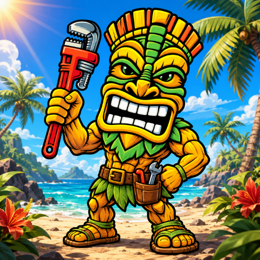 Hana Hou mascot with background 1