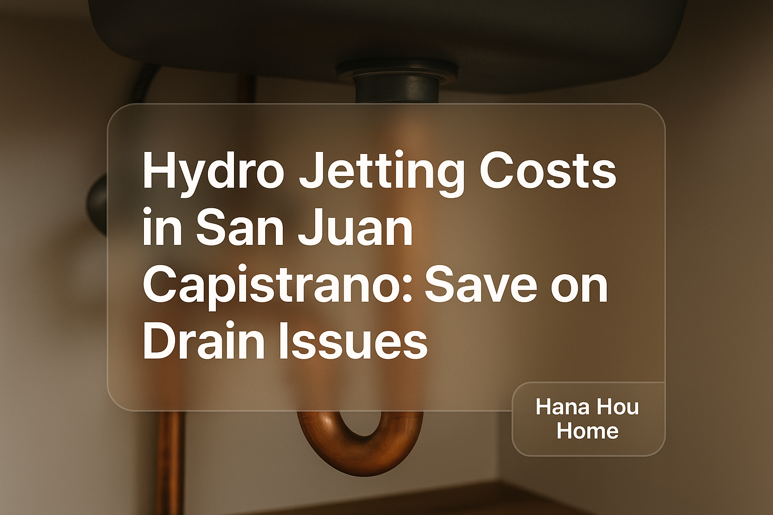 Typography design for hydro jetting costs article by Hana Hou Home, featuring bold text on a clean background.