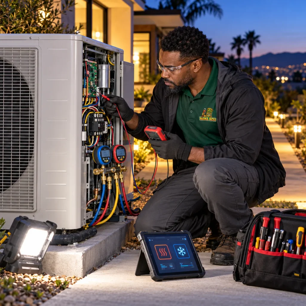 Prompt and professional emergency heat pump repair by Hana Hou Home.
