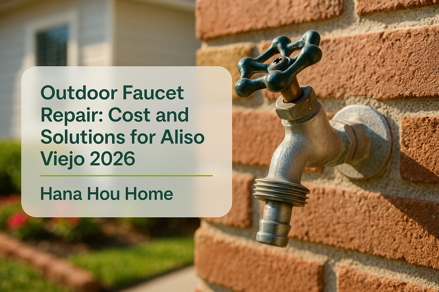 Outdoor faucet showing wear, representing outdoor faucet repair by Hana Hou Home in Aliso Viejo.