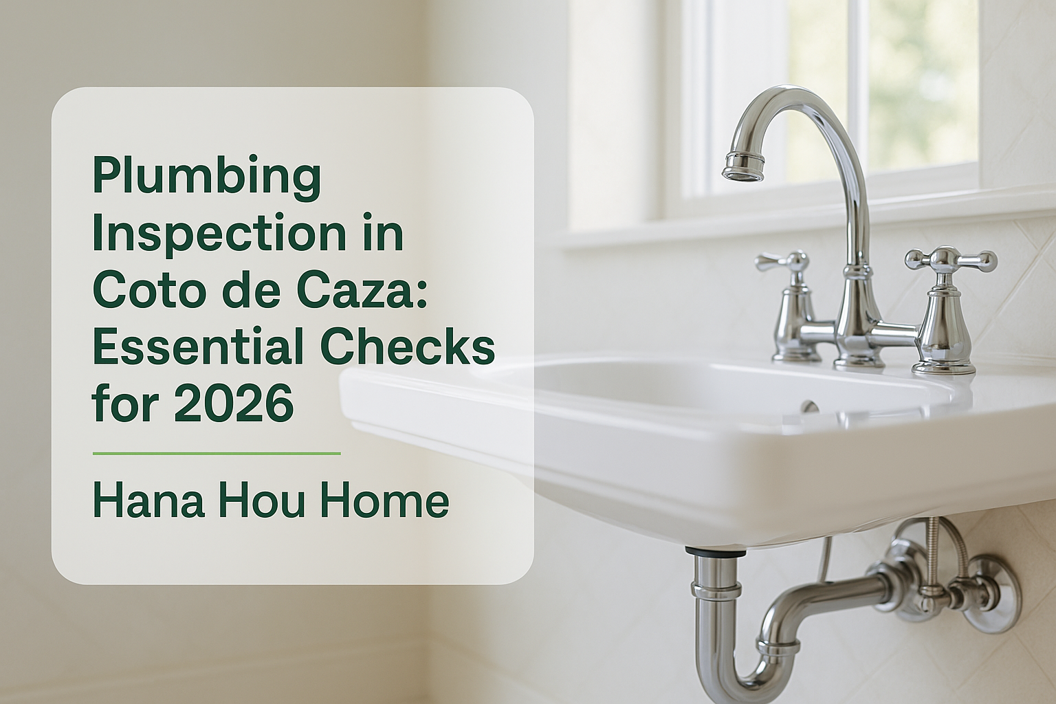 Modern sink plumbing inspection in a well-lit Coto de Caza bathroom by Hana Hou Home.